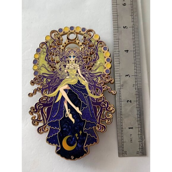 Large Fantasy Sailor Moon Human Luna Enamel Pin Celestial Fairy Design 5" - Picture 3 of 4